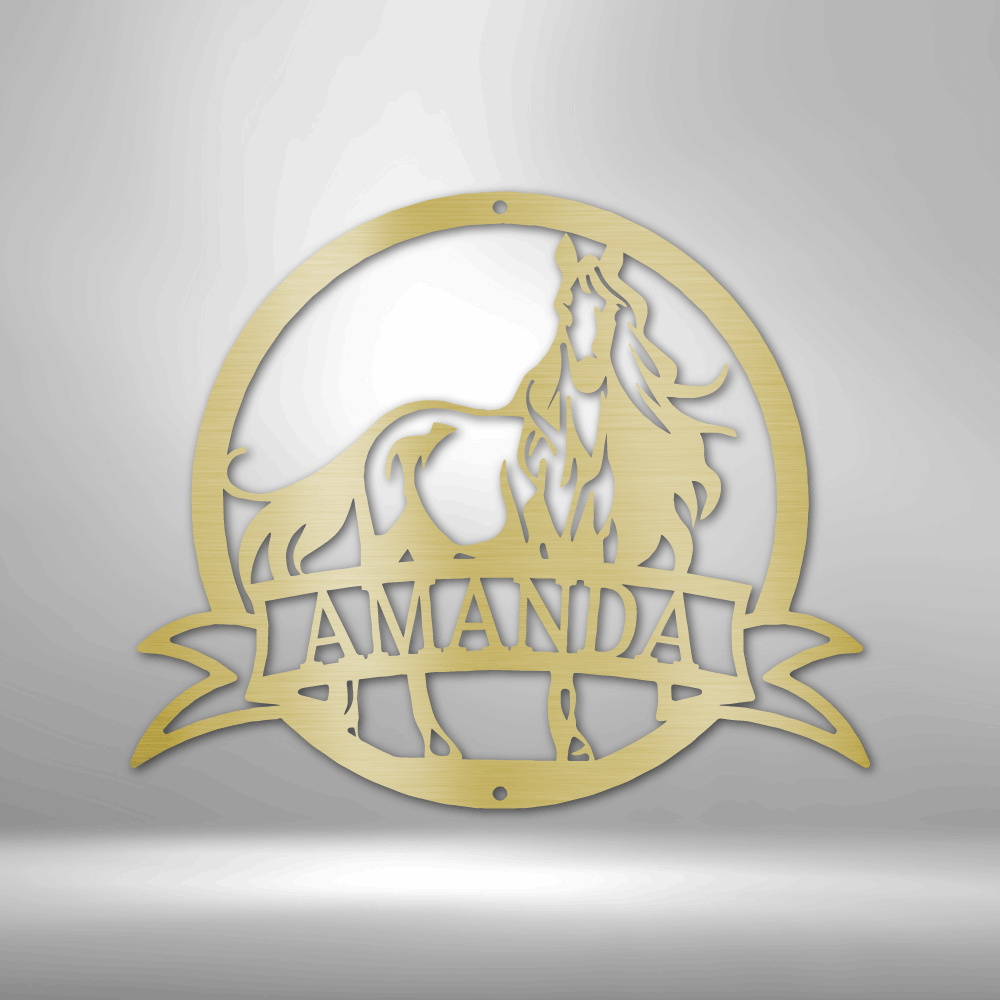 Majestic Horse Monogram - Steel Sign