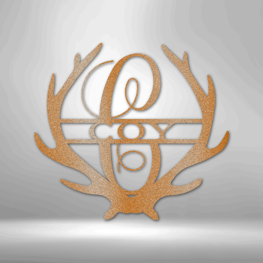 Antler Monogram - Steel Sign